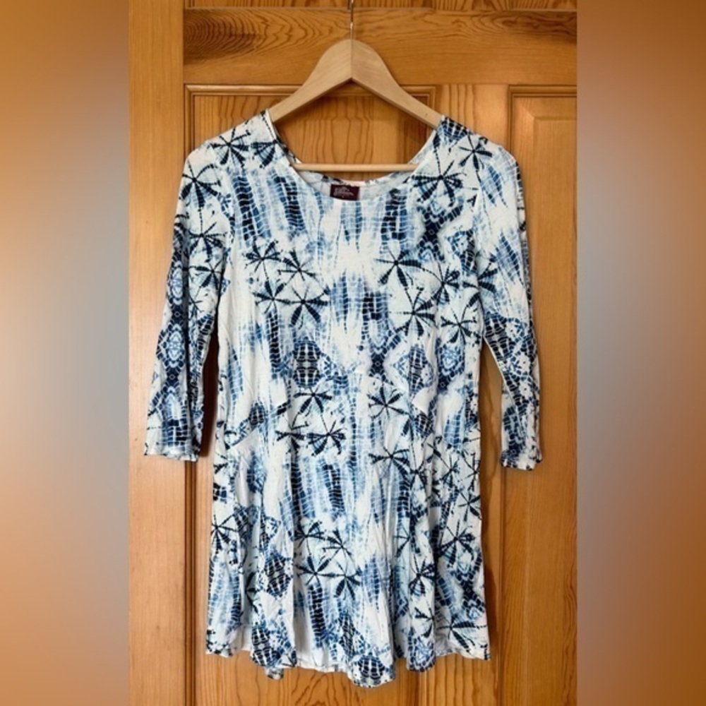 Salaam of Vermont micro dress or tunic stretchy tie dye size Small S